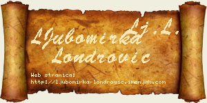 LJubomirka Londrović vizit kartica